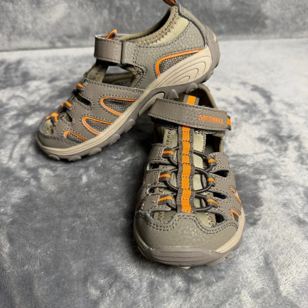 Merrell Hydro Hiker Kids 11M Tan Orange Leather Sandals MK261856